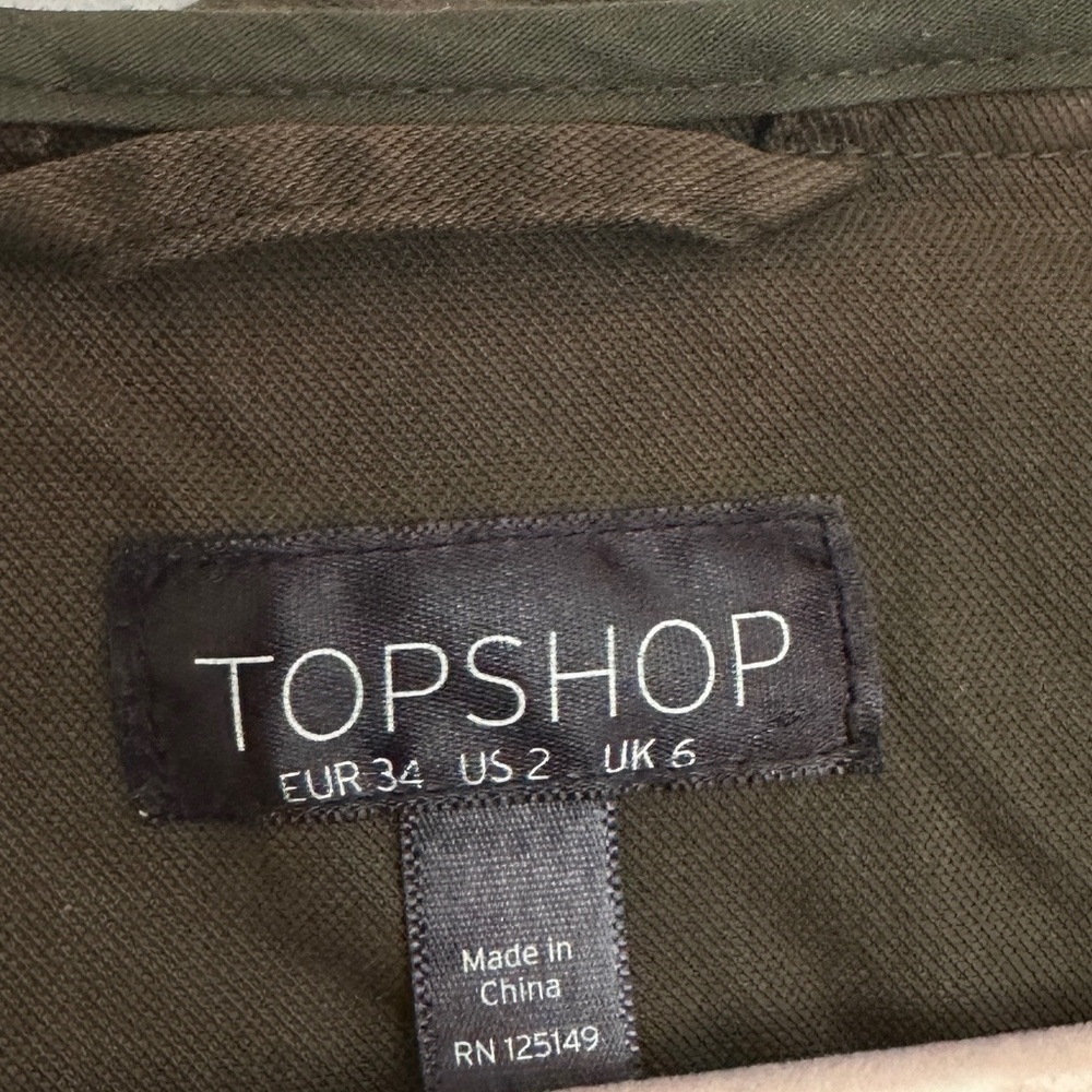 NEVER WORN Topshop Utility Jacket Spring Olive Gold Army Green US 2 - Picture 2 of 2